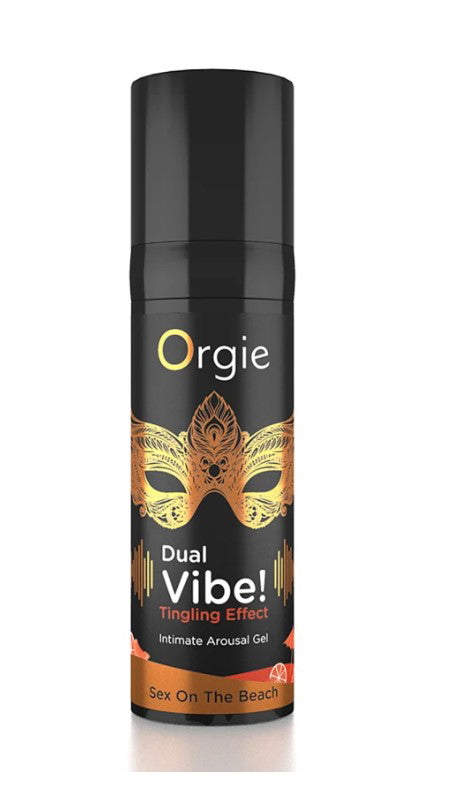 Orgie Dual Vibe Sex on the Beach Kissable Liquid Vibrator 15 ml, intimate arousal gel with tingling effect.