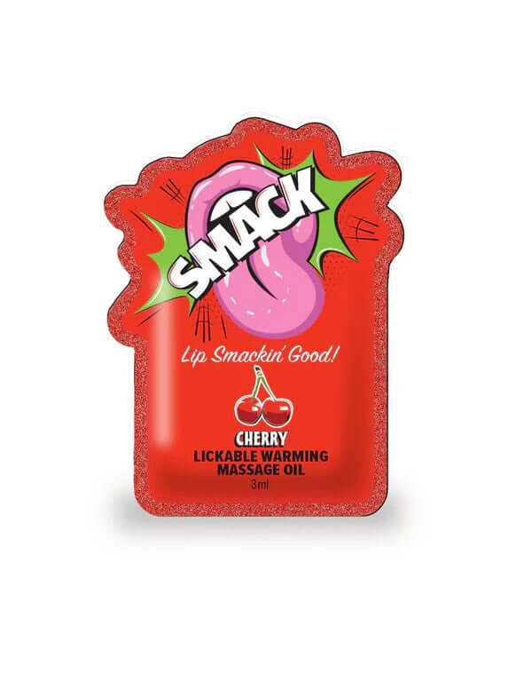 Smack Lickable Massage Oil, 3ml Pouch Display 36pc - Cherry-2