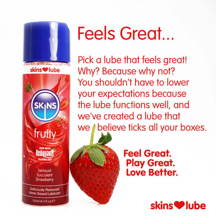 Skins Strawberry Water Based Lubricant 4.4oz-2