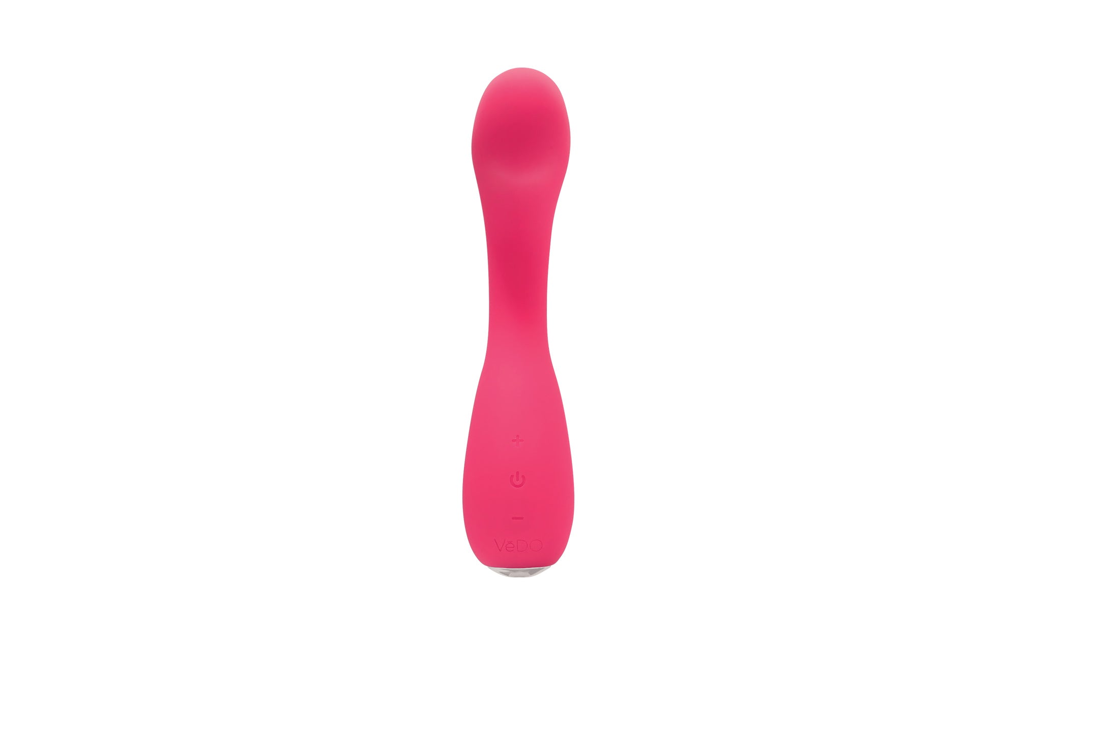 Vedo Desire Rechargeable G-Spot Vibe in pink with 10 vibration modes, 6 intensity levels, and a flexible curved shaft for G-Spot stimulation
