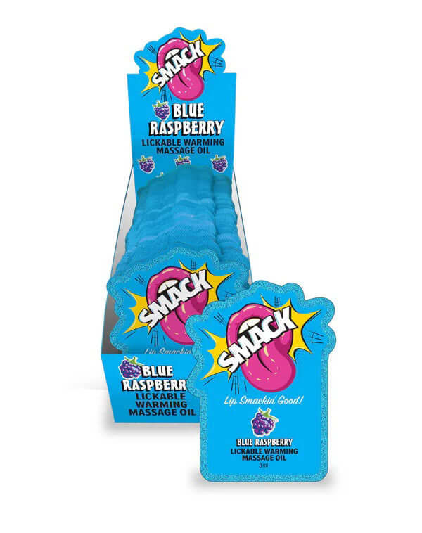 Smack Lickable Massage Oil, 3ml Pouch Display 36pc - Blue Raspberry-0