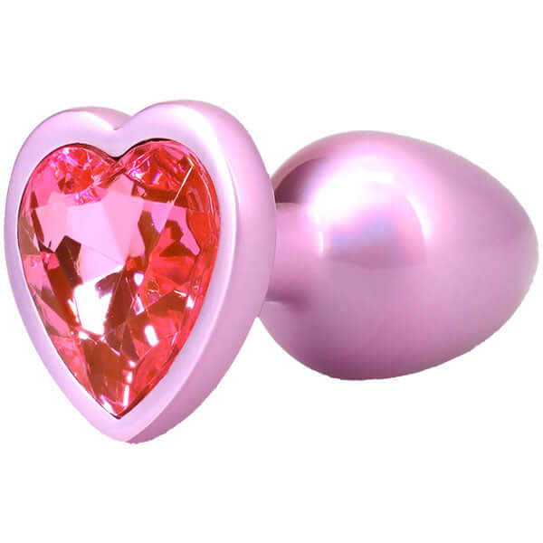 Booty Bling Metal Heart Plug - Small - Pink-2