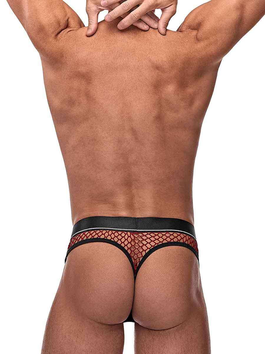 Cock Pit Net Cock Ring Thong - S/ M - Burgundy-4