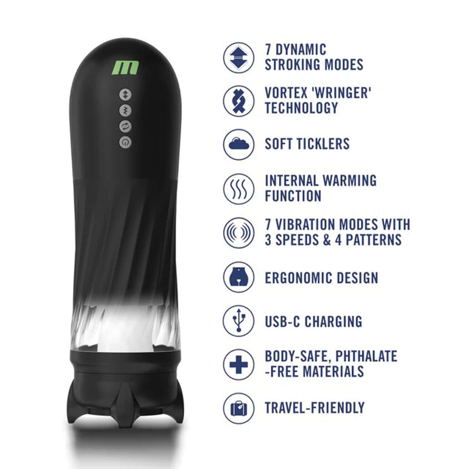 Quantumx Triple Action Automatic Stroker - Black-4