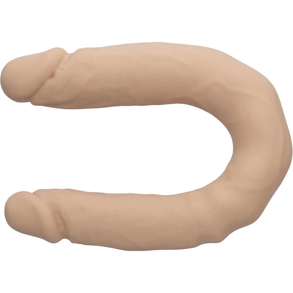 Silicone Studs Bend & Hold Dual Dong 16 Inch Ivory top view showcasing flexible design and dual-ended stimulation.