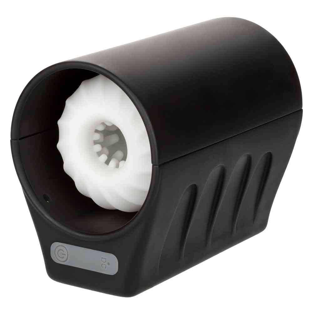 Optimum Power Thruster Stroker Black showing the sleek design and thrusting mechanism for an immersive experience.