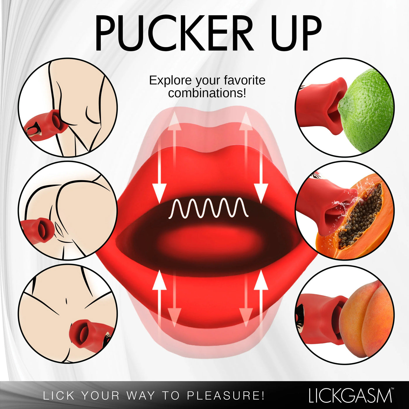 Lickgasm Kiss and Tell Mini Kissing and Vibrating  Clitoral Stimulator - Red-1