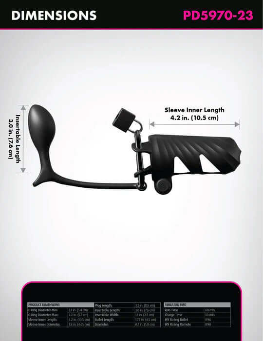 Fantasy C-Ringz Remote-Controlled Vibrating Cock Blocker With Ass-Gasm Plug - Black-2