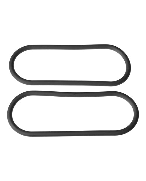 Perfect Fit Xplay Silicone 15 inch Slim Wrap Rings 2 Pack in black rubber design.