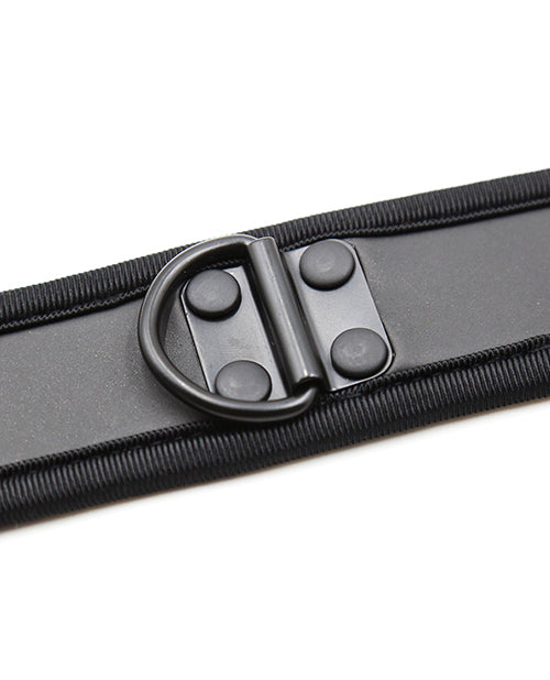 Plesur Neoprene Puppy Collar Black with stylish D-ring and cushioned neck support for comfort.