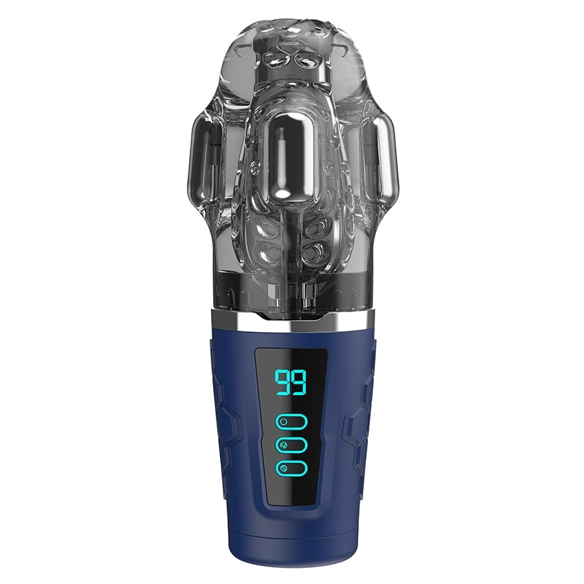 Peak Performa Hypershaker Fantasizer Blue Masturbator with customizable suction and vibration settings.