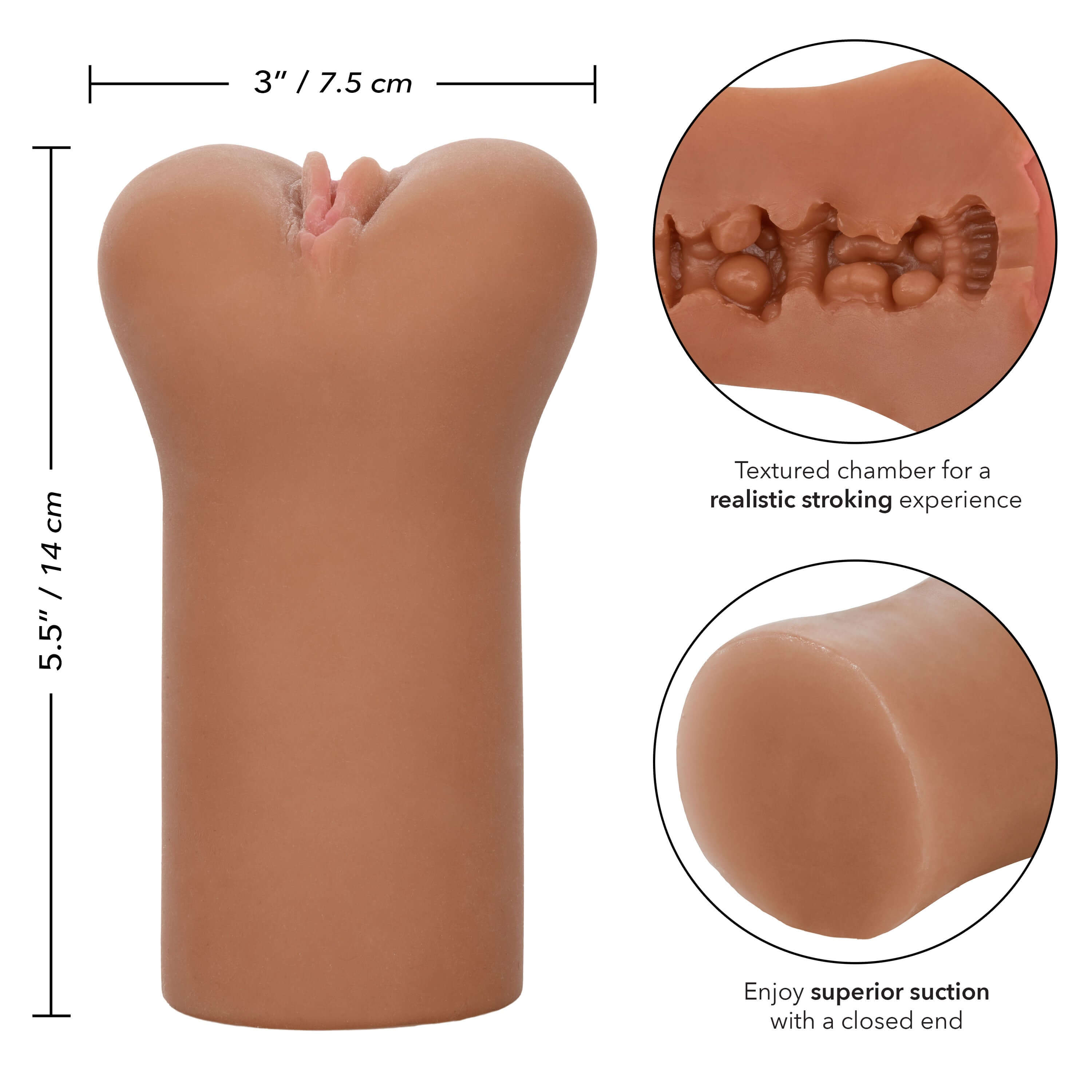 Cheap Thrills the Teacher Stroker with textured chamber for realistic experience and superior suction.