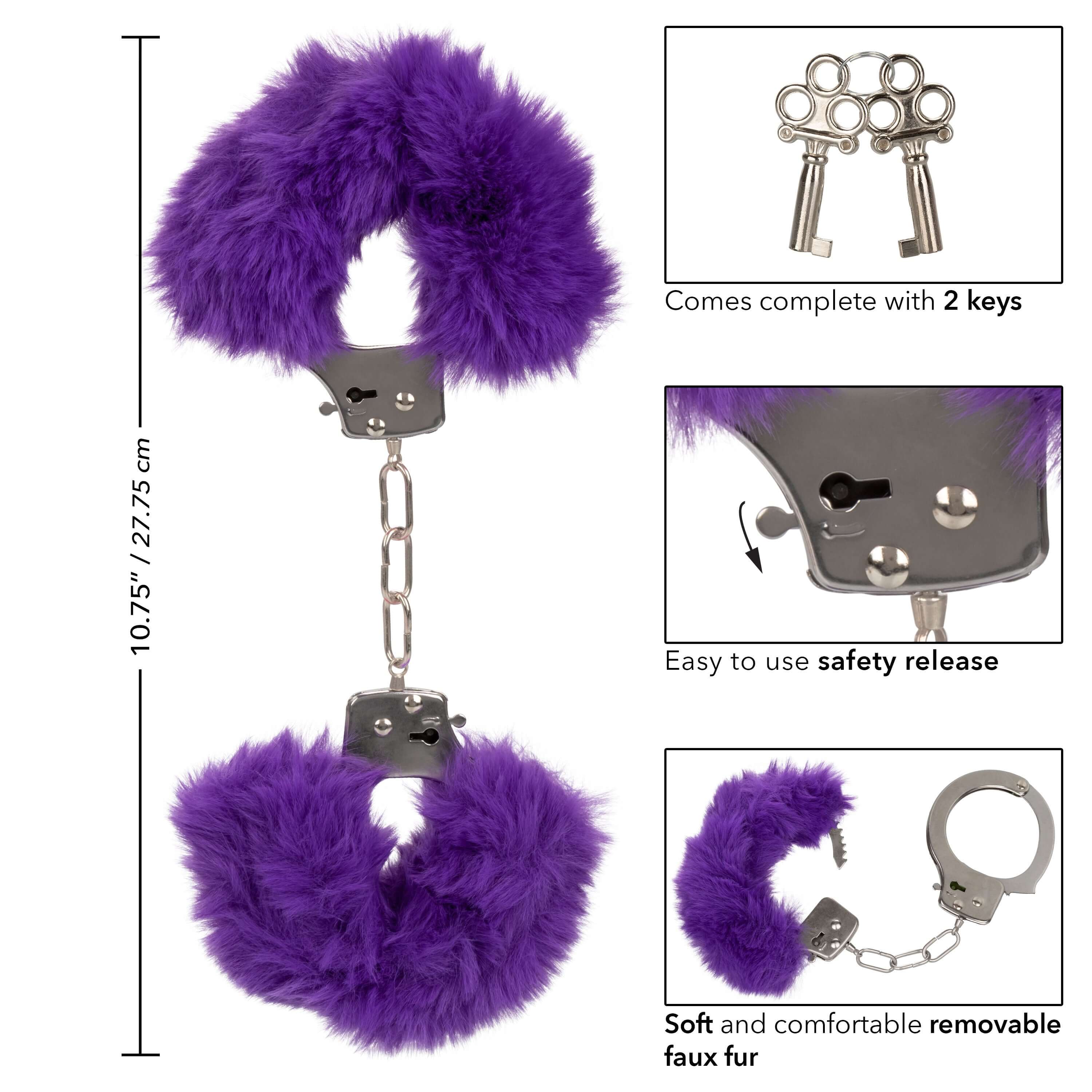 Ultra Fluffy Furry Cuffs - Purple-3