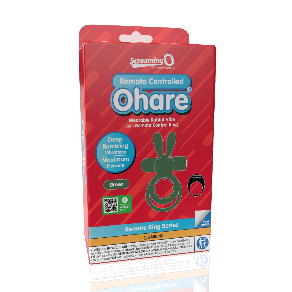 Screaming O Remote Controlled Ohare Vibrating Ring - Green-2