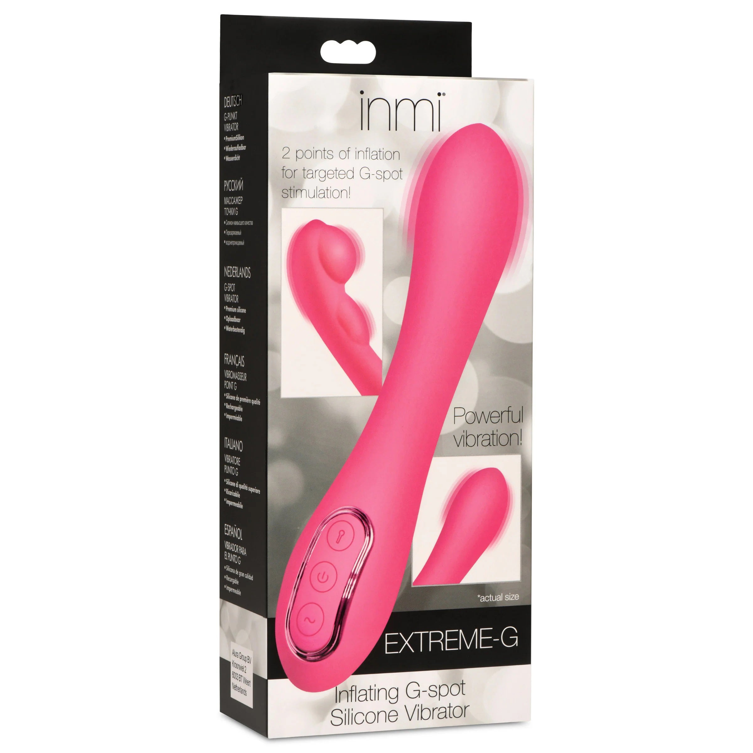 Extreme-G Inflating G-Spot Silicone Vibrator -  Pink-1