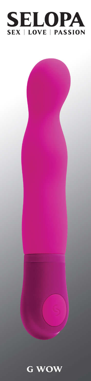Selopa G Wow Silicone G-Spot Vibrator Pink, ergonomic design with a curved shaft for targeted stimulation.