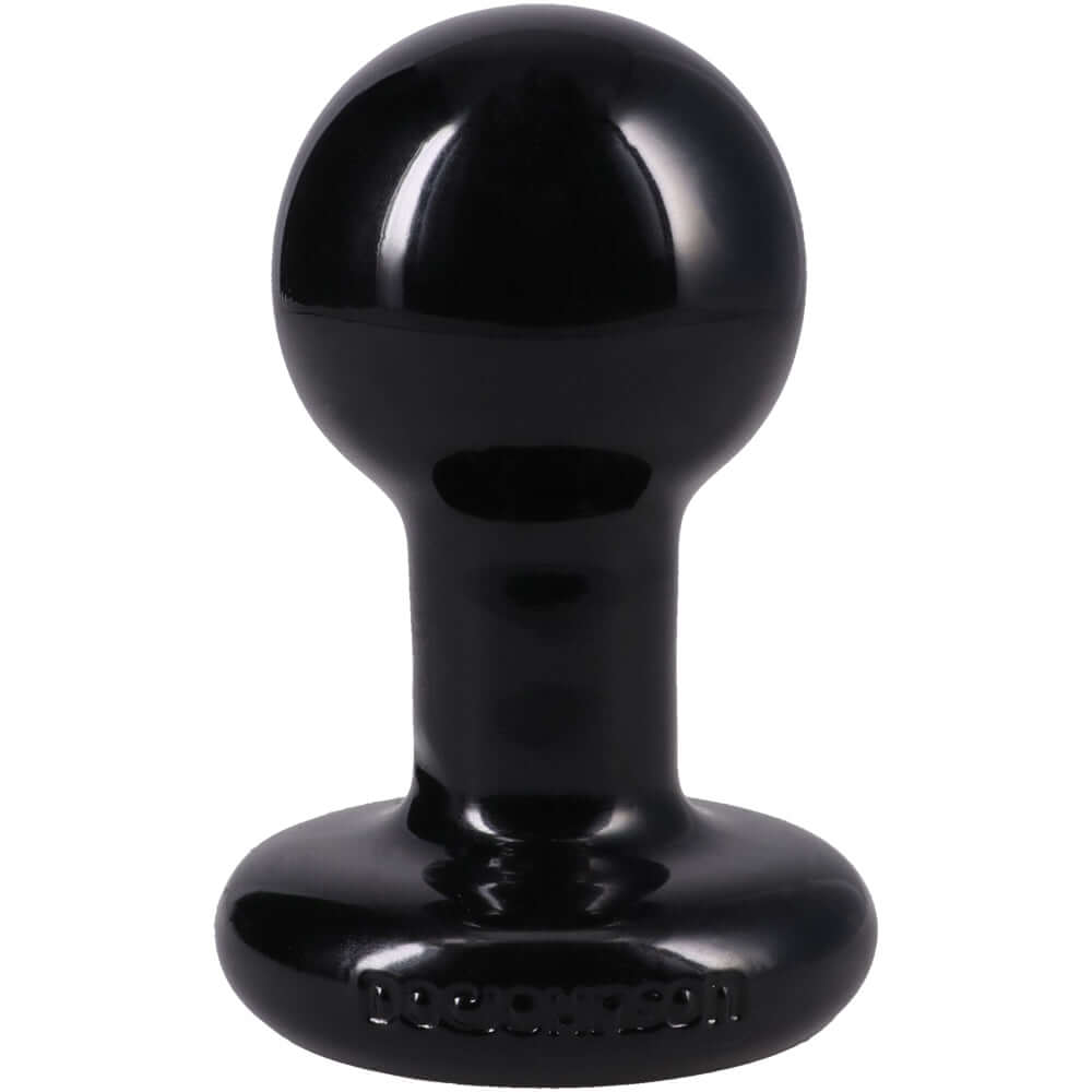 Round Butt Plug Small Black featuring a smooth, rounded design for comfortable use and gradual positioning.