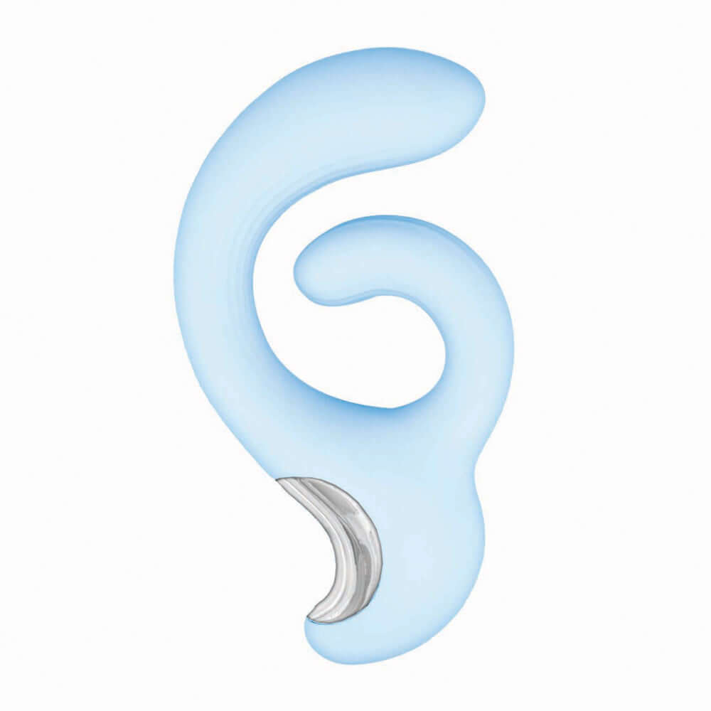 Sky Cumulus Swirl G Spot Vibrator Blue, a dual-motor, rechargeable vibrator for internal and external pleasure.