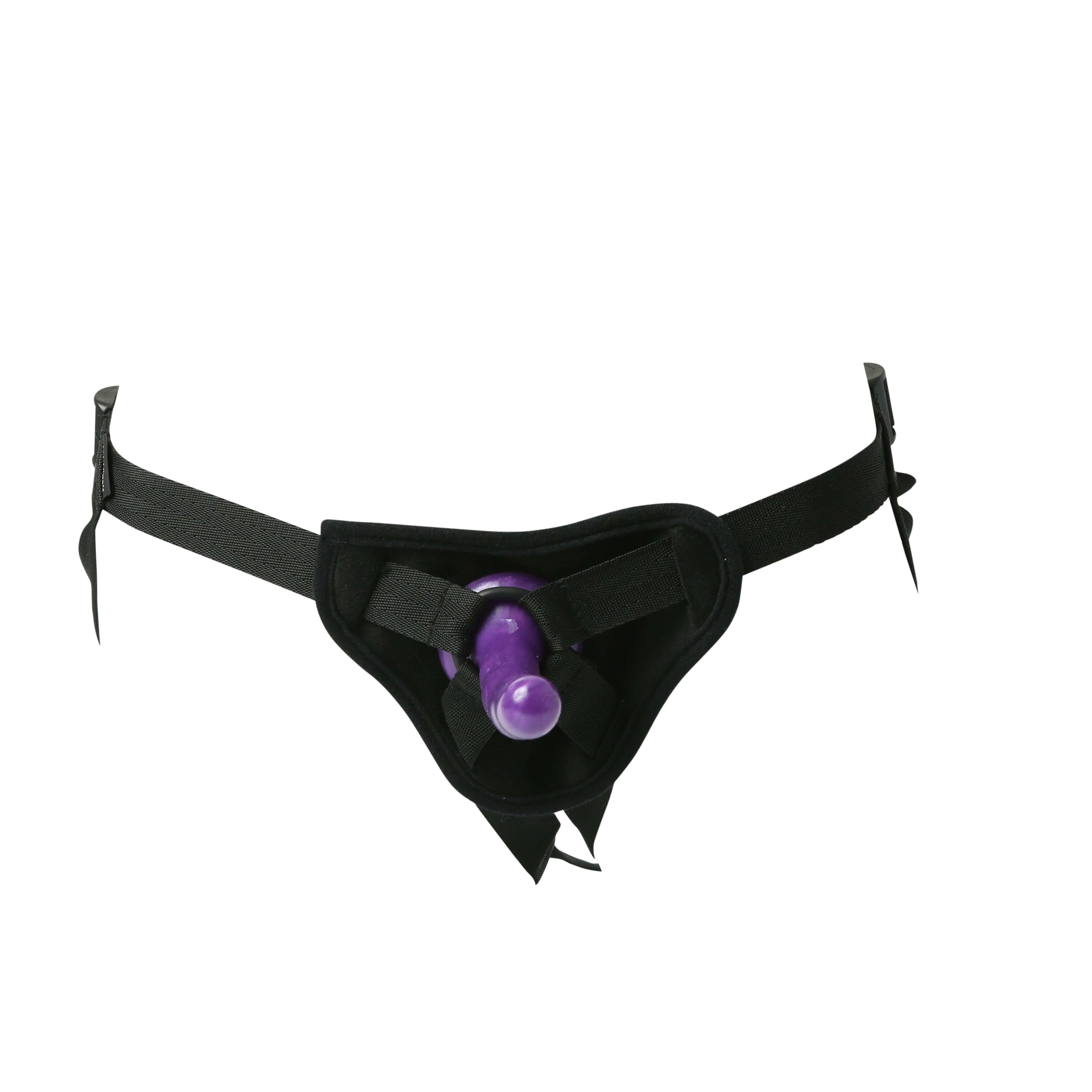 New Comers Strap on & Silicone Dildo Set for Pegging on display with adjustable harness and silicone dildo