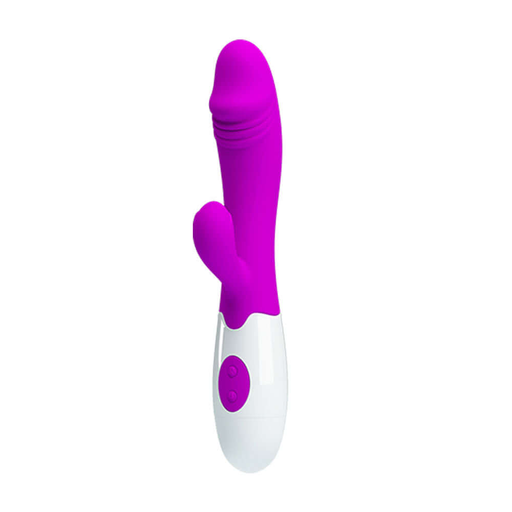 Pretty Love Rabbit Vibrator Snappy in vibrant purple with dual stimulation features for enhanced pleasure.