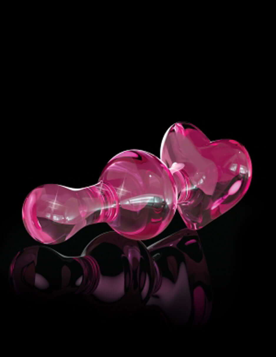 Icicles No 75 Glass Anal Plug Pink showcasing elegant design and luxurious glass material for temperature play.