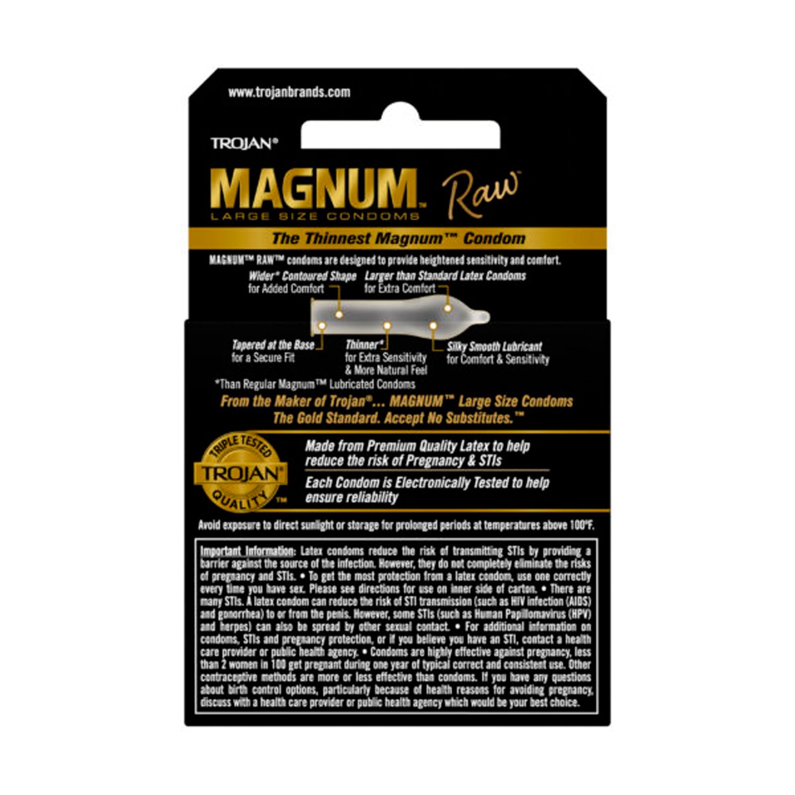 Trojan Magnum Raw 3 Ct Condoms-1