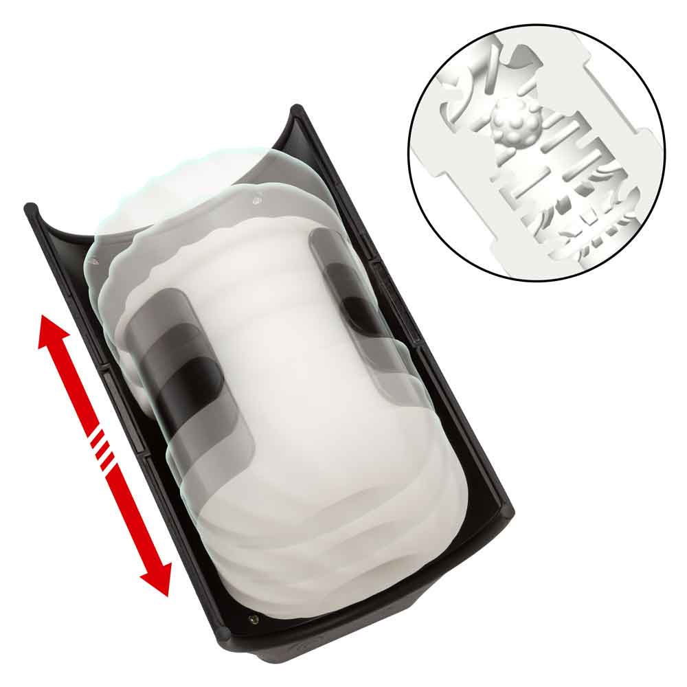 Optimum Power Thruster Stroker Black showing its ergonomic design and thrusting motion features.