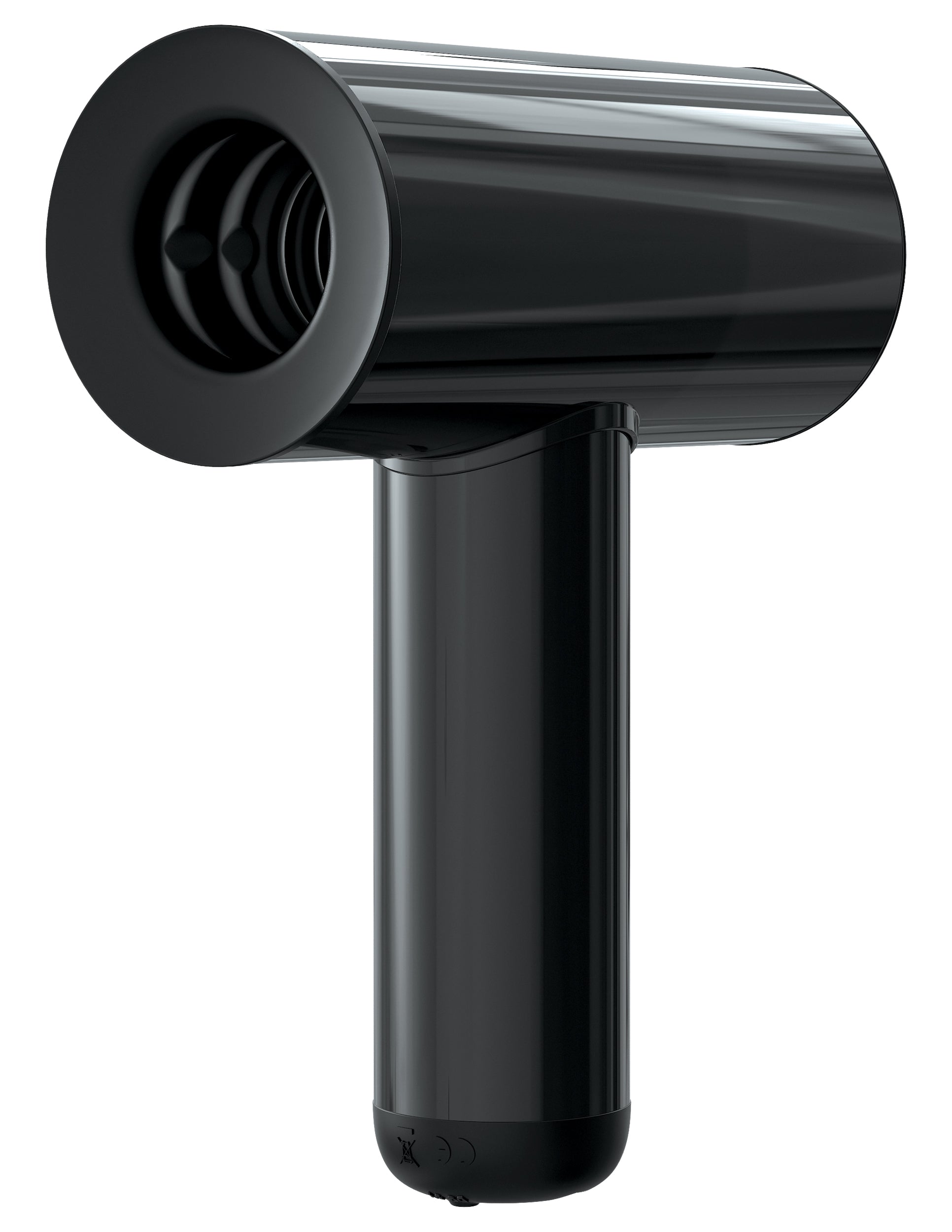 PDX Elite Rechargeable Hydrobator Masturbator, black design with double-open-ended tunnel for intense stimulation.