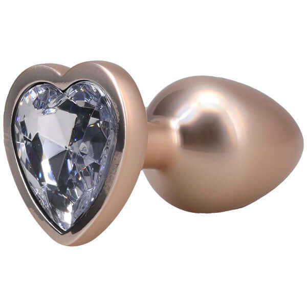 Booty Bling Metal Heart Plug - Medium - Gold-2