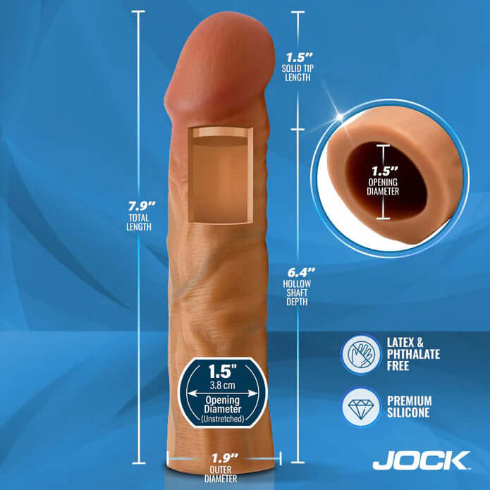 Jock 1.5" Silicone Penis Extension Sleeve - Medium-3