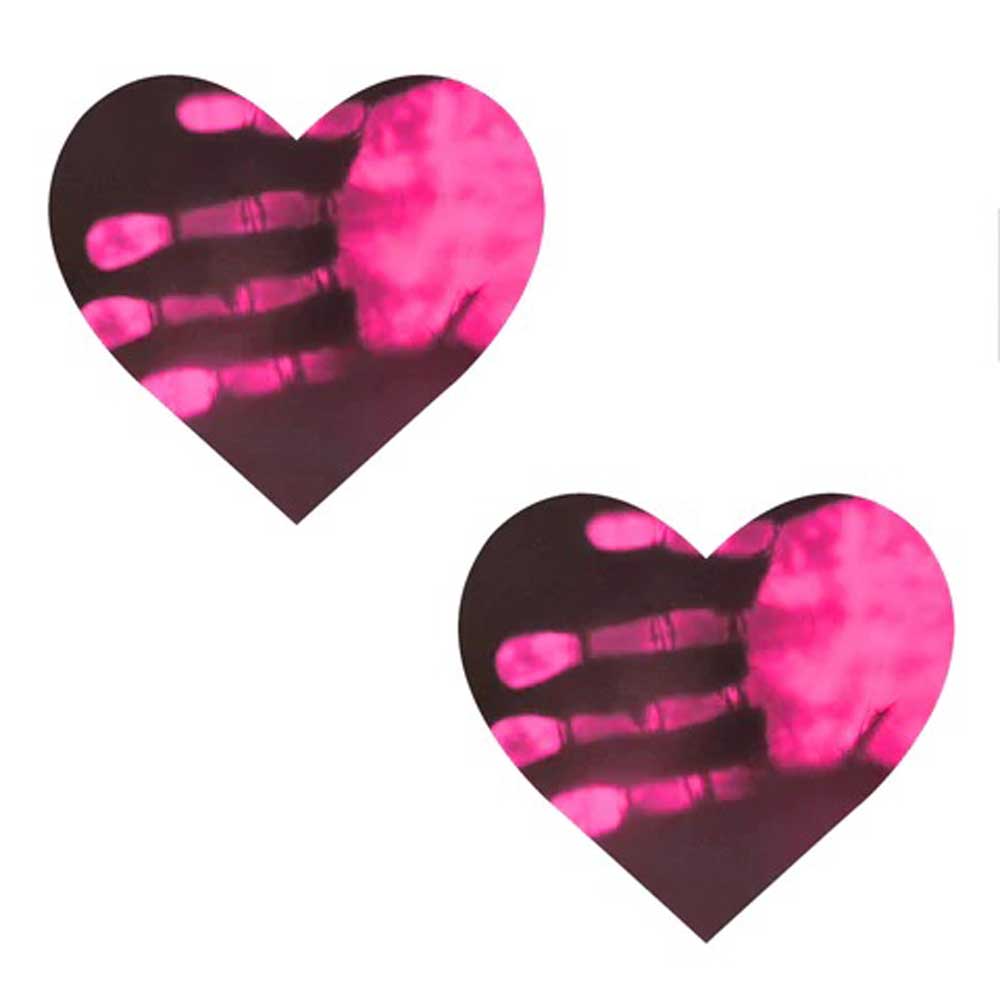 Neon Pinky Tink Temperature Reactive Heart Nipple Cover Pasties-2