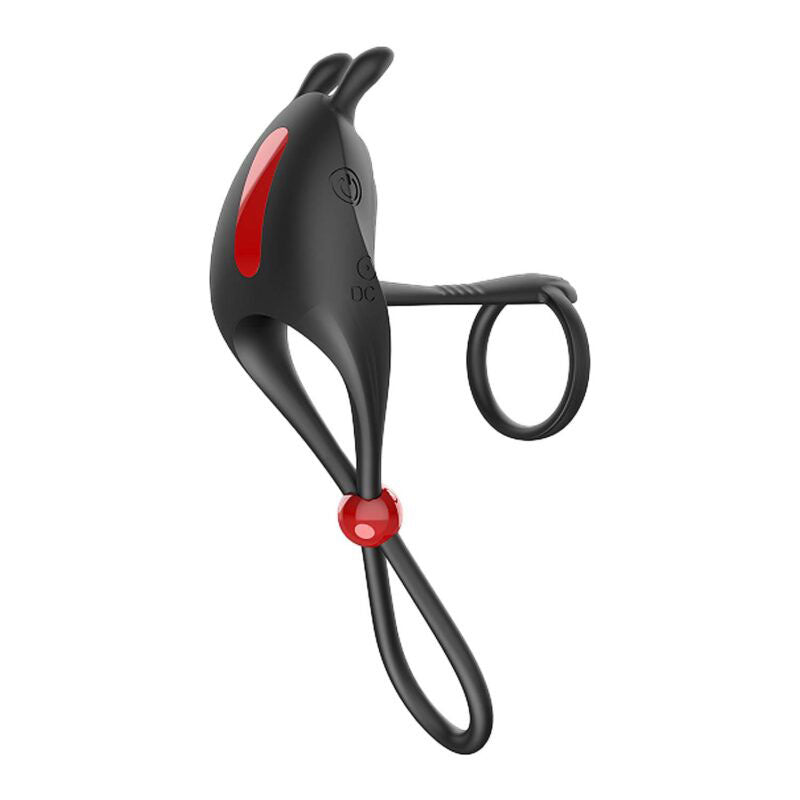 Cockpower Remote Control Cockring and Ball Cinch - Black-2