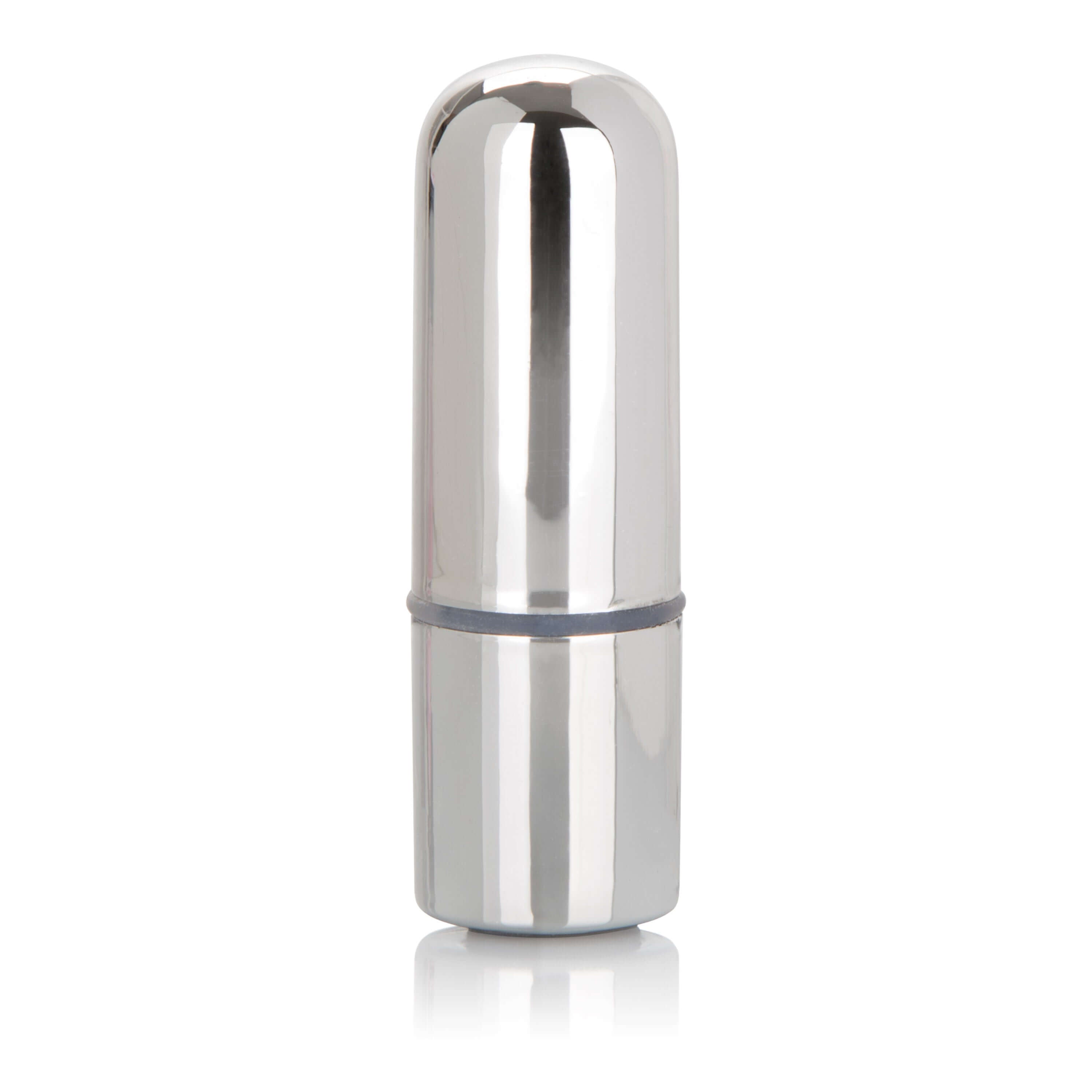 Rechargeable Mini Bullet Vibrator in sleek silver design, compact and travel-friendly for discreet pleasure.