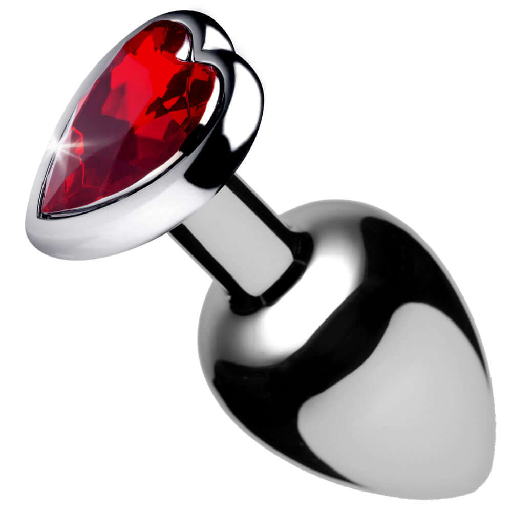 Red Heart Gem Anal Plug - Medium-0