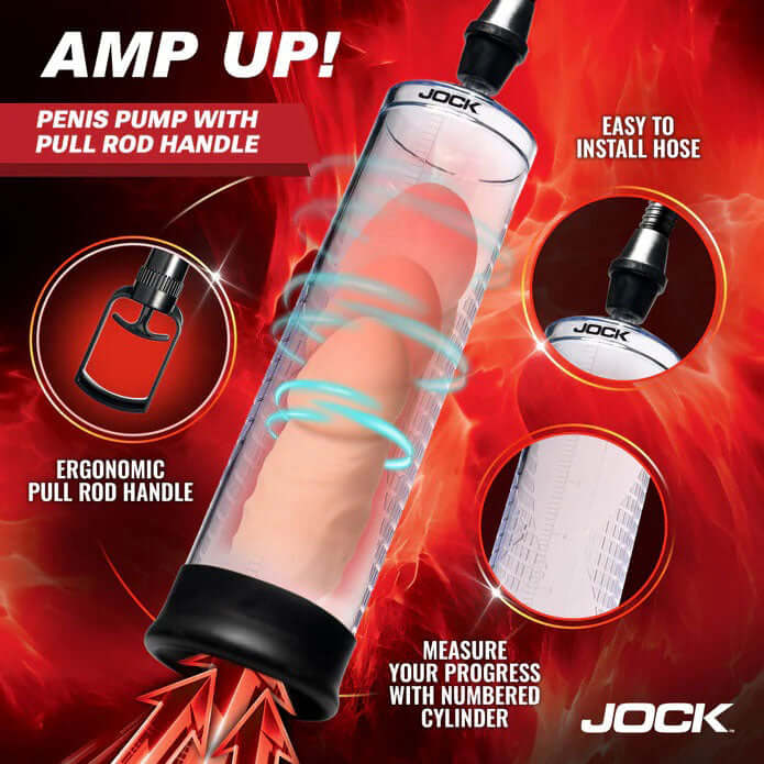 Amp Up Penis Pump With Pull Rod - Clear-2