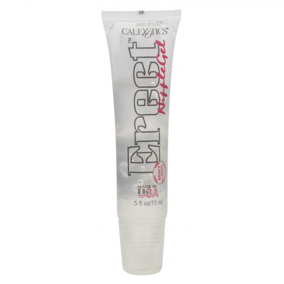 Nipple Play Erect Nipple Gel Mint in a clear tube designed for enhancing intimate sensitivity and enjoyment.