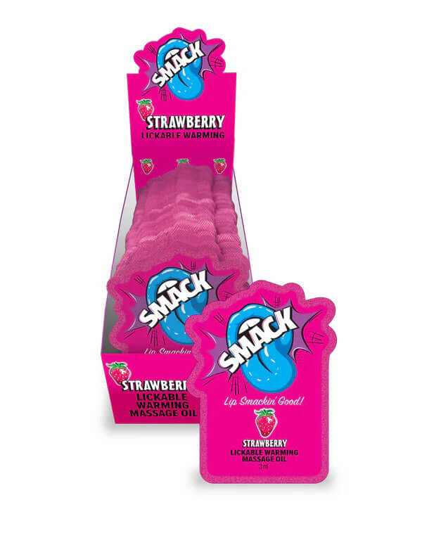 Smack Lickable Massage Oil, 3ml Pouch Display 36pc - Strawberry-0