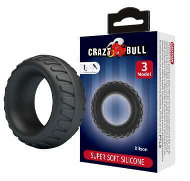 Dilson Cockring Super Soft Silicone Black packaging with product image for enhanced performance and comfort.