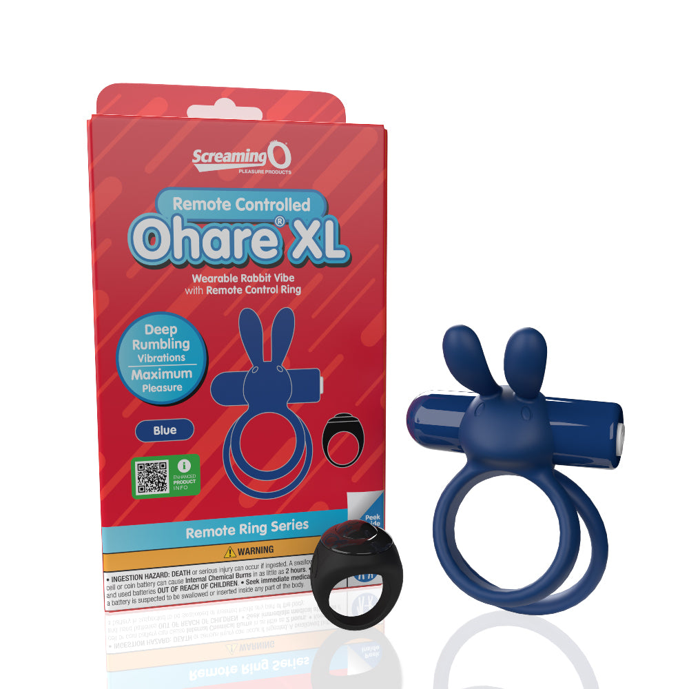 Screaming O Remote Controlled Ohare XL Vibrating  Ring - Blue-3