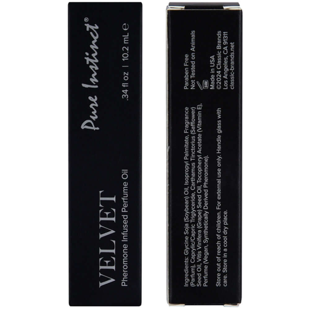Pure Instinct Velvet pheromone fragrance oil roll-on 10.2 ml, enchanting scent with floral and citrus notes.