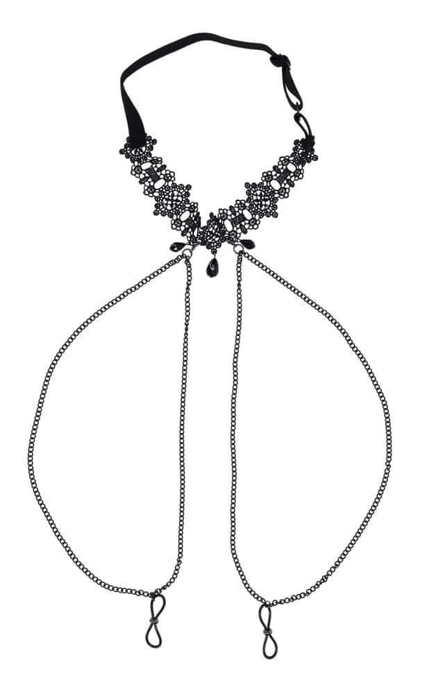 Lace Collar With Nipple Ties-2