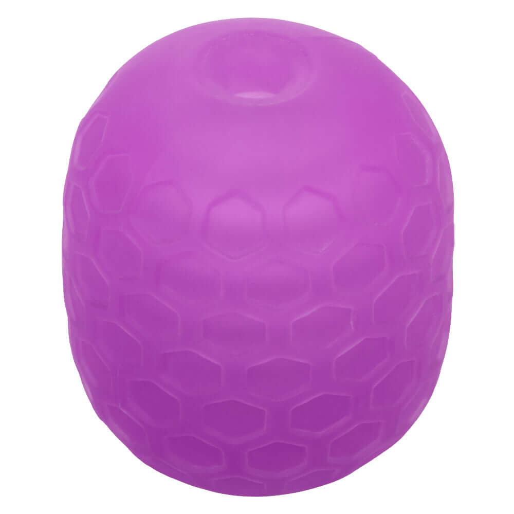 Pop Sock Textured Stroker Purple showing the unique hexagonal texture design for enhanced pleasure.