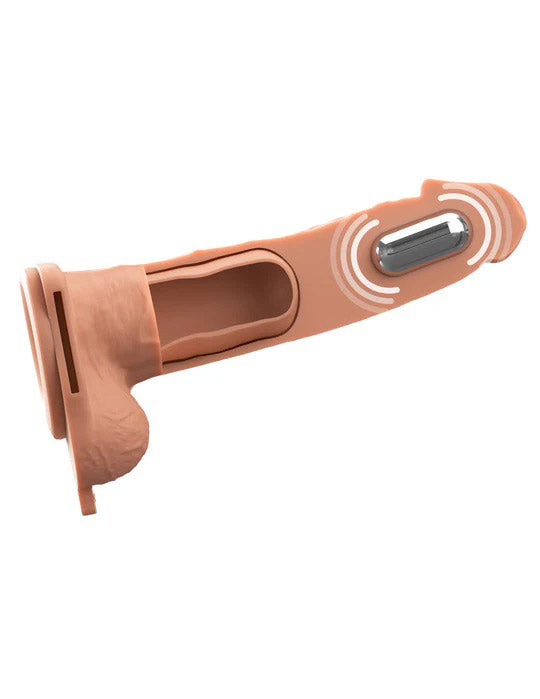 Fantasy X-Tensions Elite 7" Vibrating Hollow Silicone Strap-on - Light-5