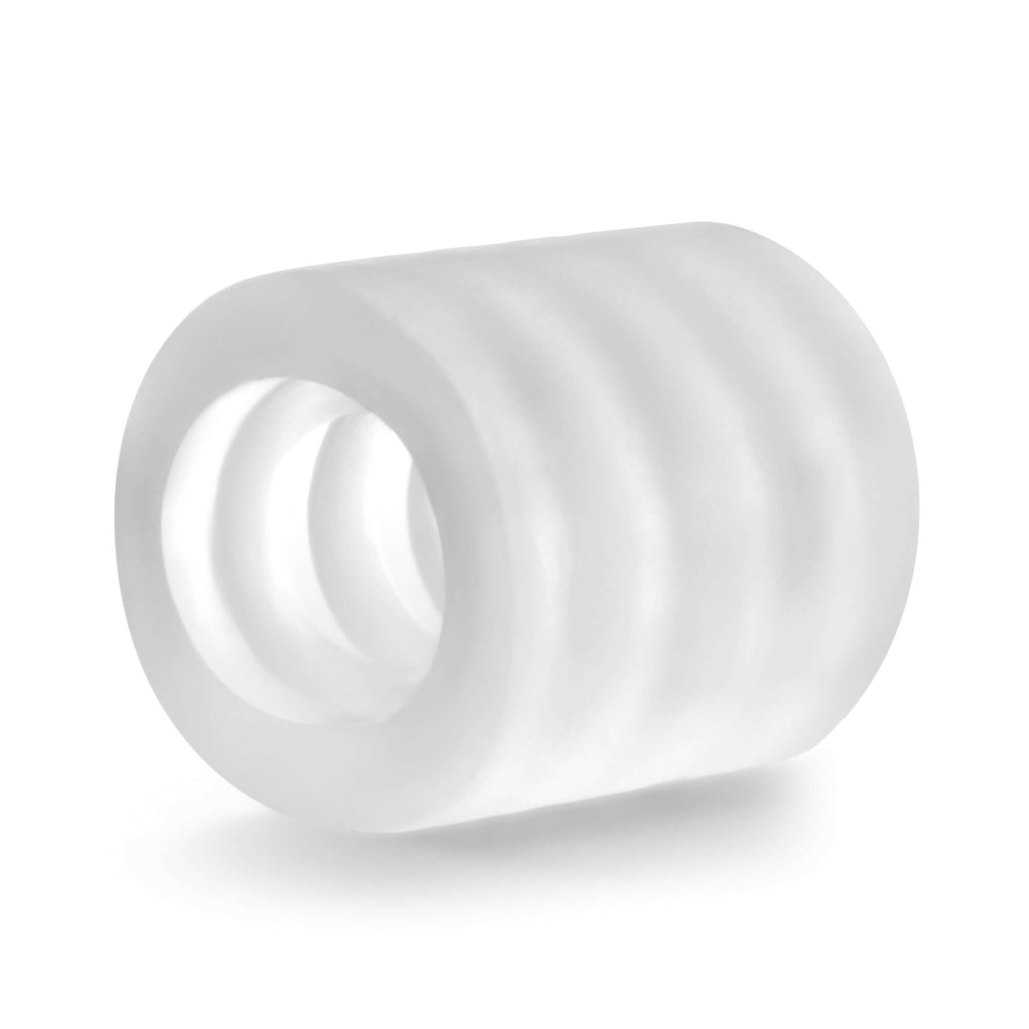 X5 Men Downtown BJ Stroker Clear, a compact, glow-in-the-dark mini stroker designed for enhanced oral-style stimulation.