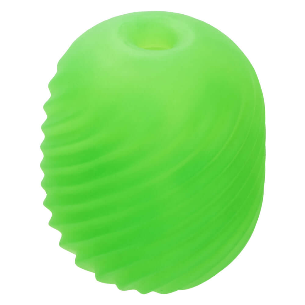 Pop Sock Textured Stroker Green featuring a soft, stretchy design with unique textured grooves for enhanced pleasure.