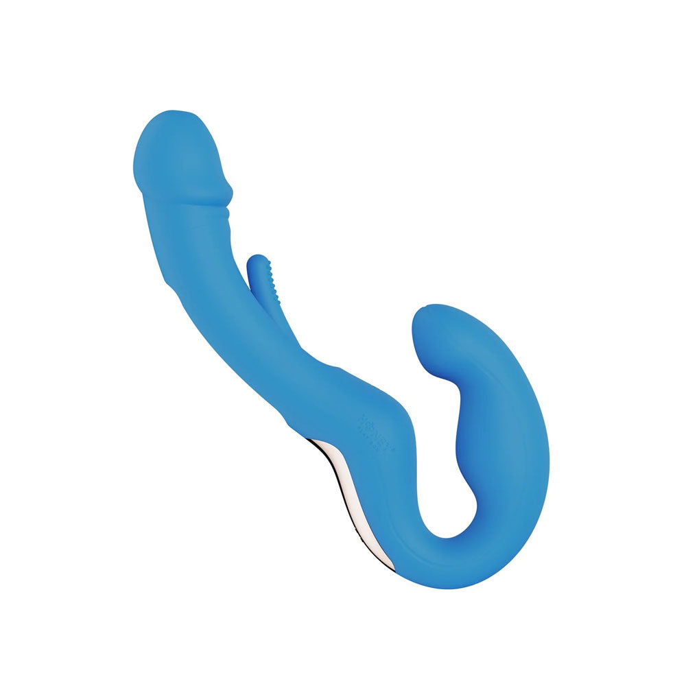 Harmony Duo App-Controlled Strapless Strap-on - Blue-1
