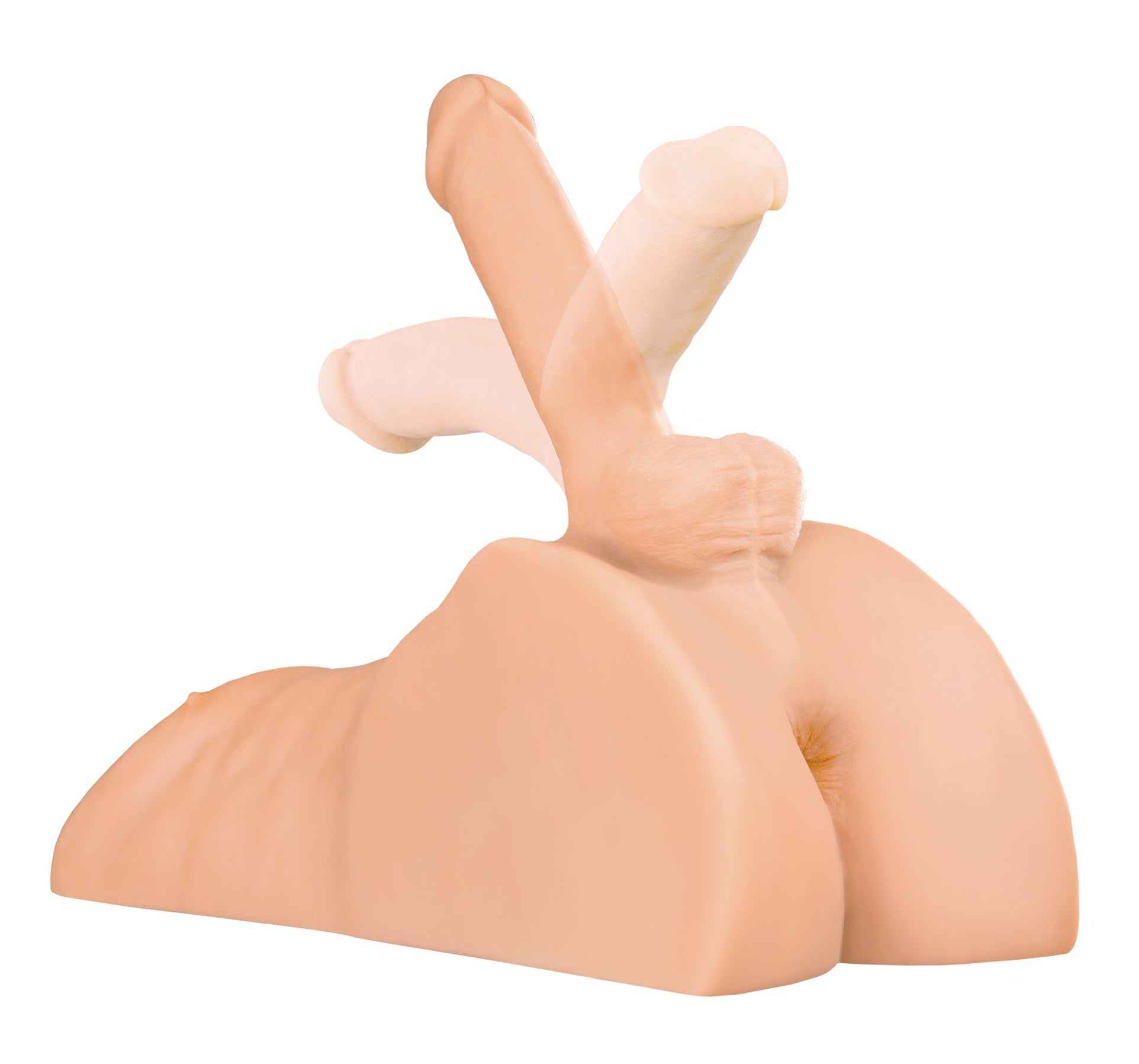 Pdx Extreme Plus Perfect Ride Masturbator Light showcasing flexible, poseable structure for customizable angles.