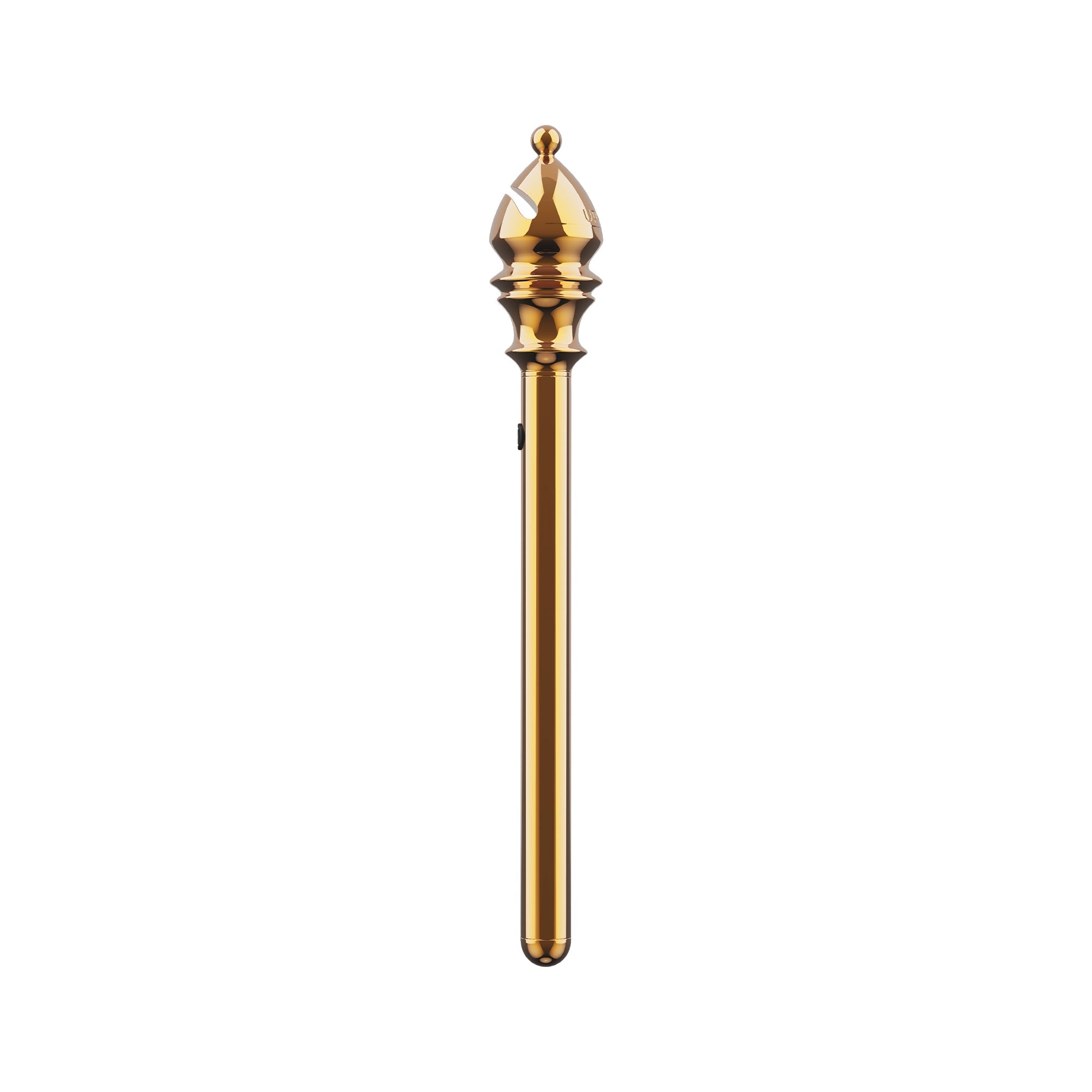 Gold Bishop mini vibrator from "The Chess" Collection, compact design with six intensity levels for versatile pleasure.