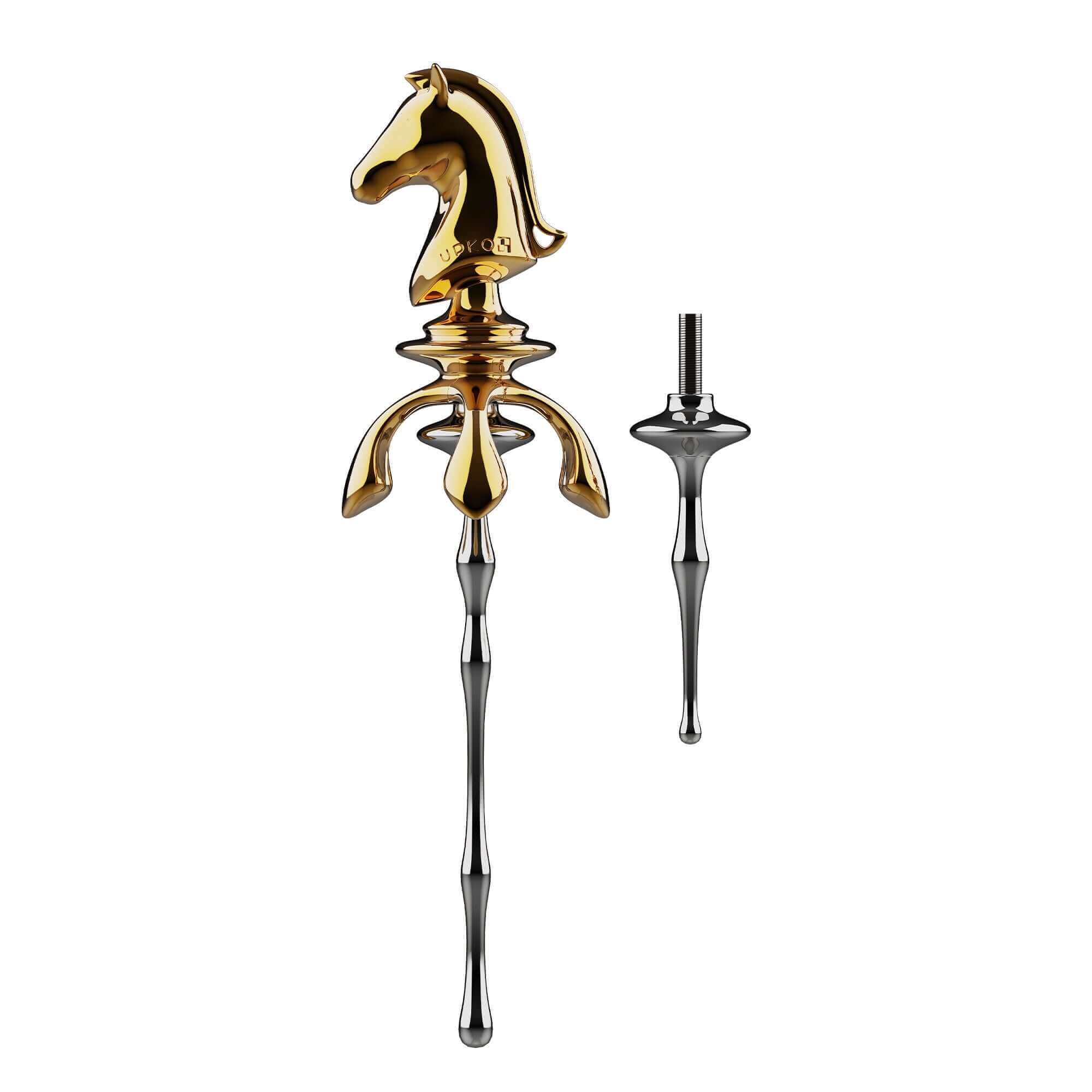 "The Chess Collection Knight Urethral Sound 2-piece plugs set with decorative horse head design."
