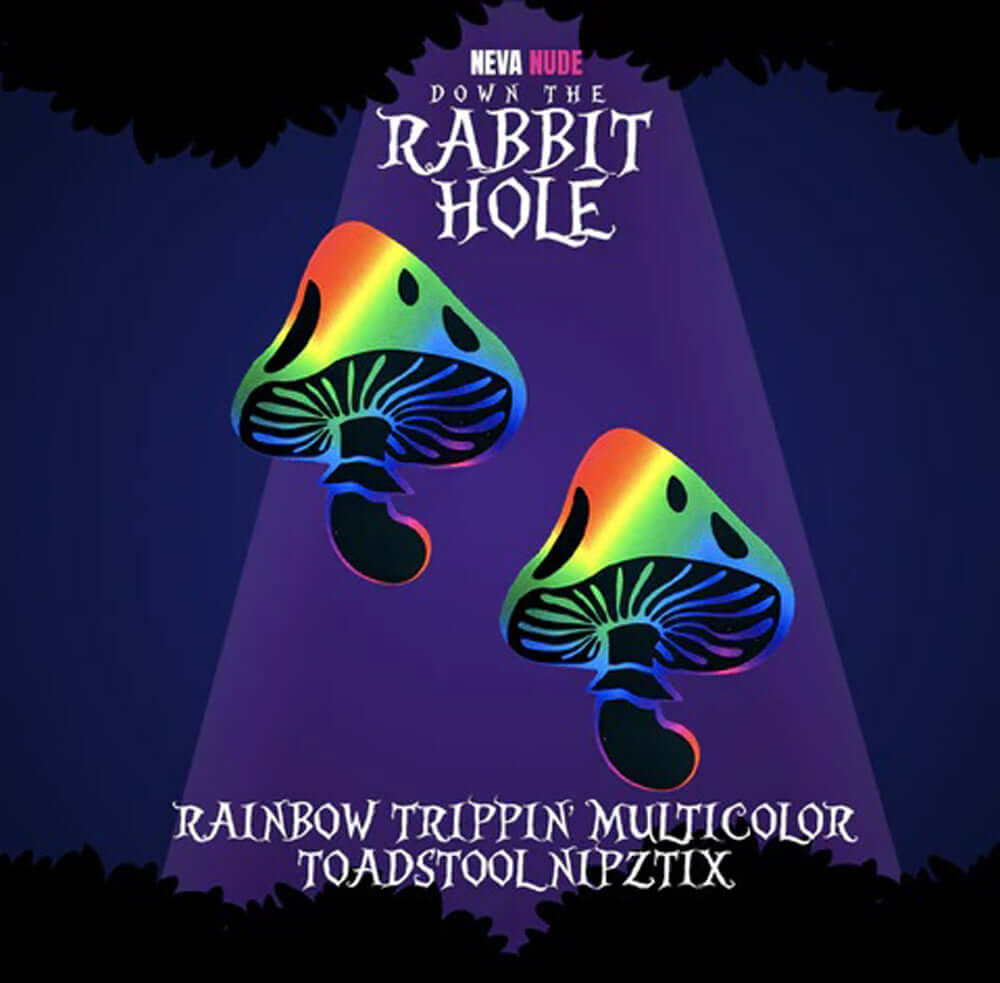 Rainbow Trippin' Psychedelic Toadstool Nipple Cover Pasties-1